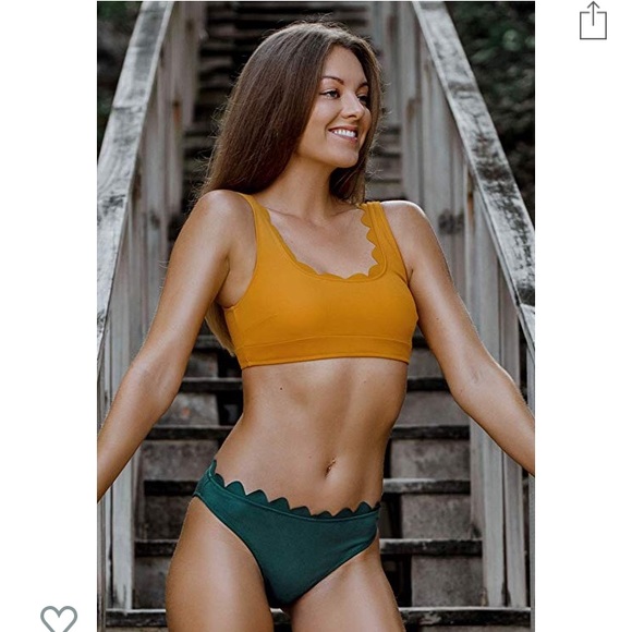 Cupshe Other - CUPSHE | Block Tank Scalloped Bikini